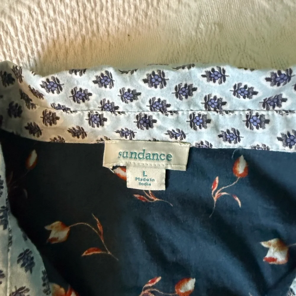 Sundance Patchwork Western Blouse Pearlized Button Up Cottagecore Multicolored - Picture 3 of 10